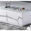 Crystal Coffee Table Silver Pattern
