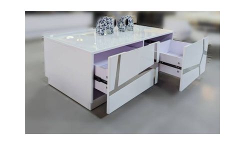 Crystal Coffee Table Silver Pattern