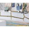 Crystal TV Stand, Gold Pattern