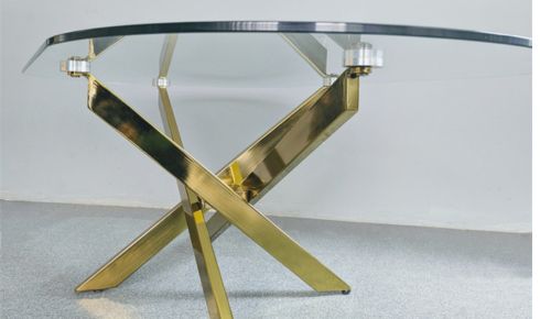 Cleo Coffee Table - Glass top- Oval Shaped