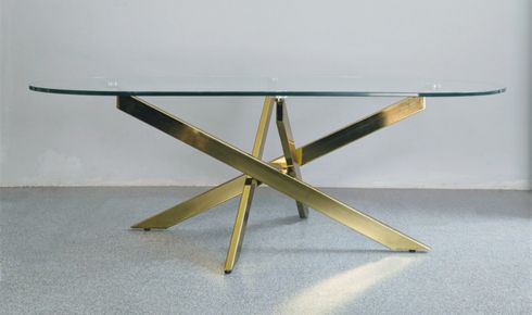 Cleo Coffee Table - Glass top- Oval Shaped