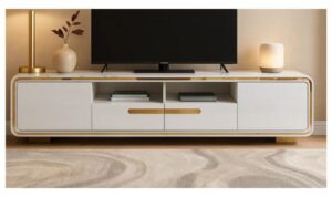 Arch TV Stand - White Gloss