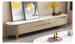 Marble TV Stand - Grey Gloss